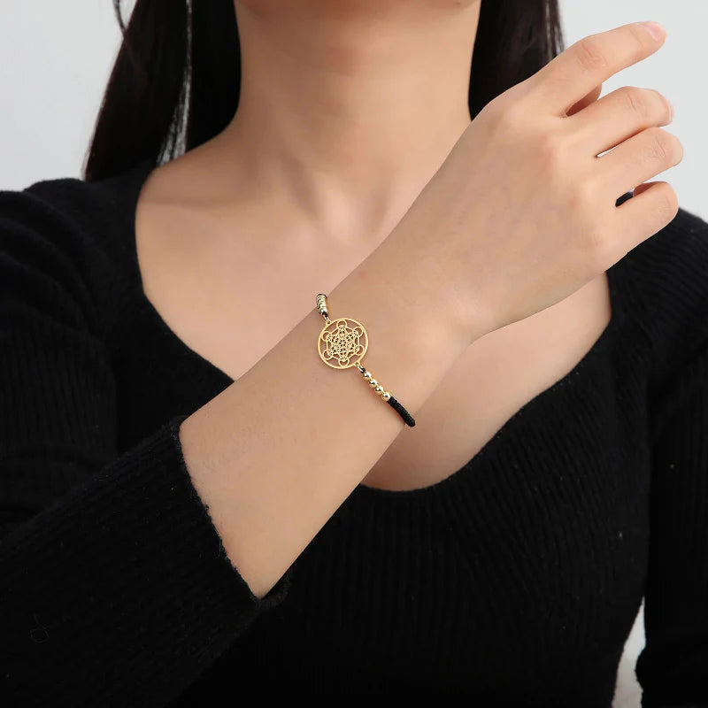 Colored Women's Metatron Cube Bracelet black