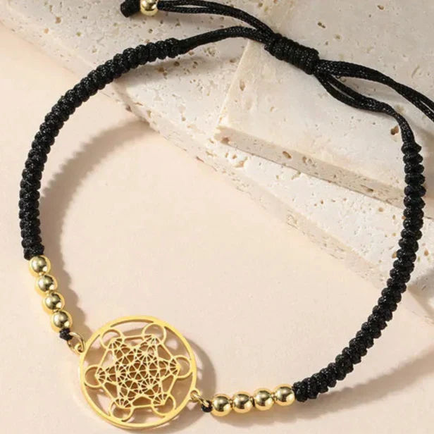 Colored Women's Metatron Cube Bracelet black