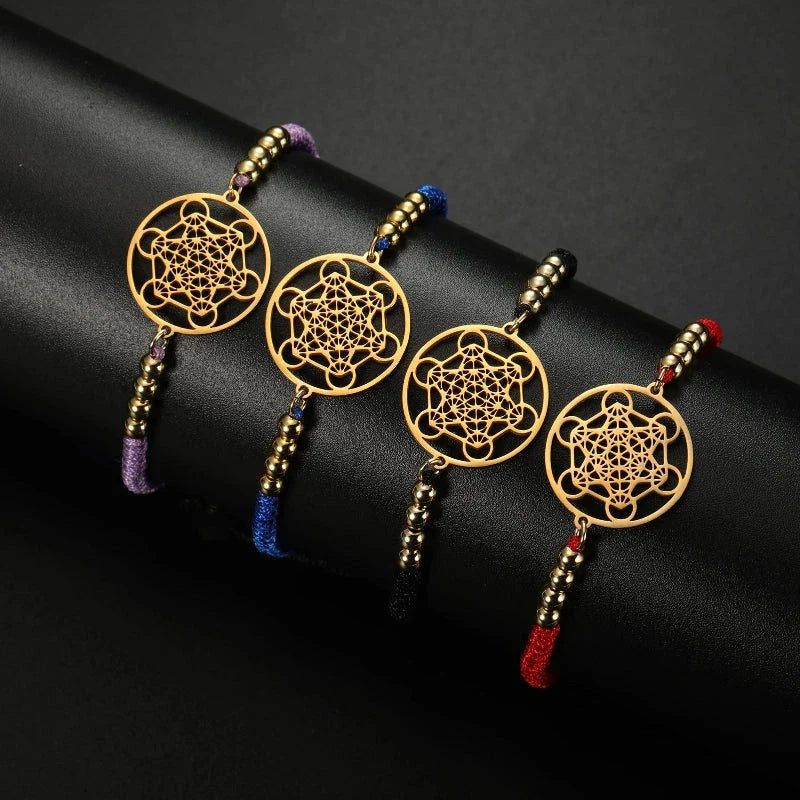 Colored Women's Metatron Cube Bracelet red