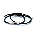 Braided ID Bracelets for Couples "Love" black and black