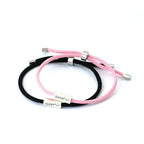Braided ID Bracelets for Couples "Love" pink and black