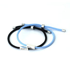Braided ID Bracelets for Couples "Love" blue and black