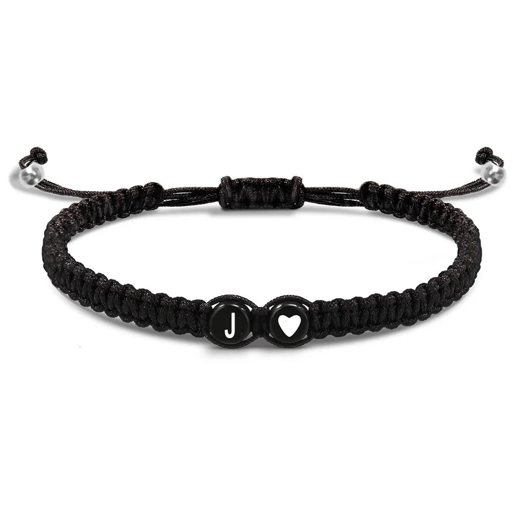Braided initial bracelet j