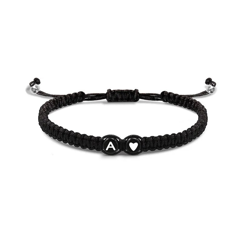 Braided initial bracelet a