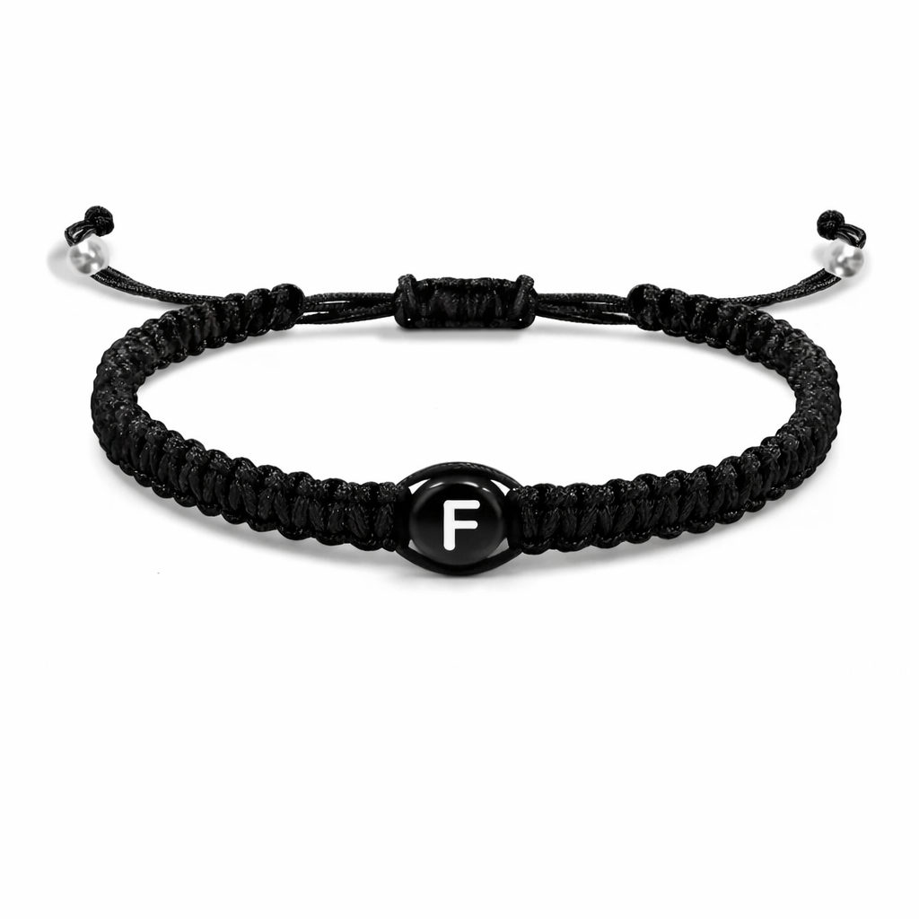Braided initial bracelet f