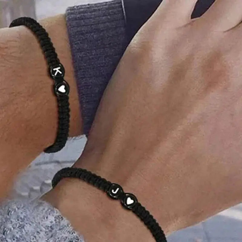 Braided initial bracelet j
