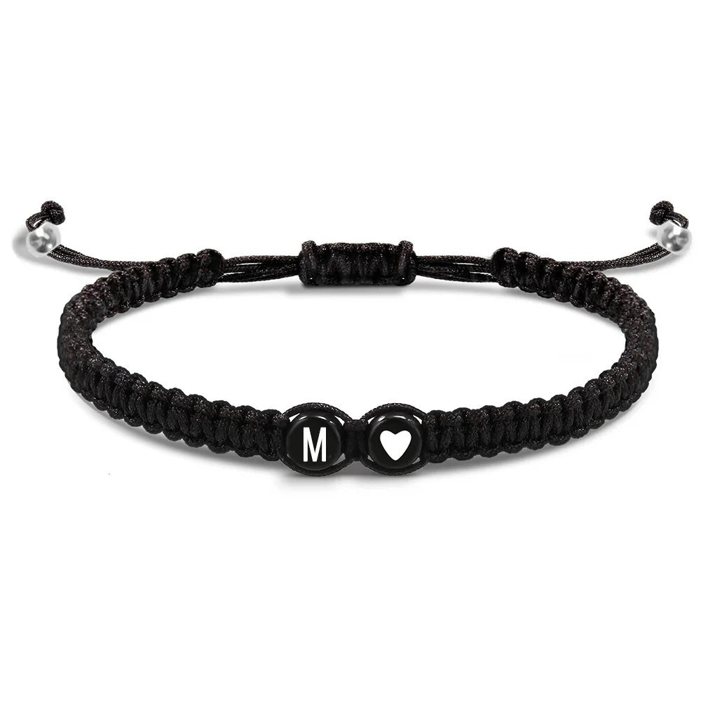 Braided initial bracelet m