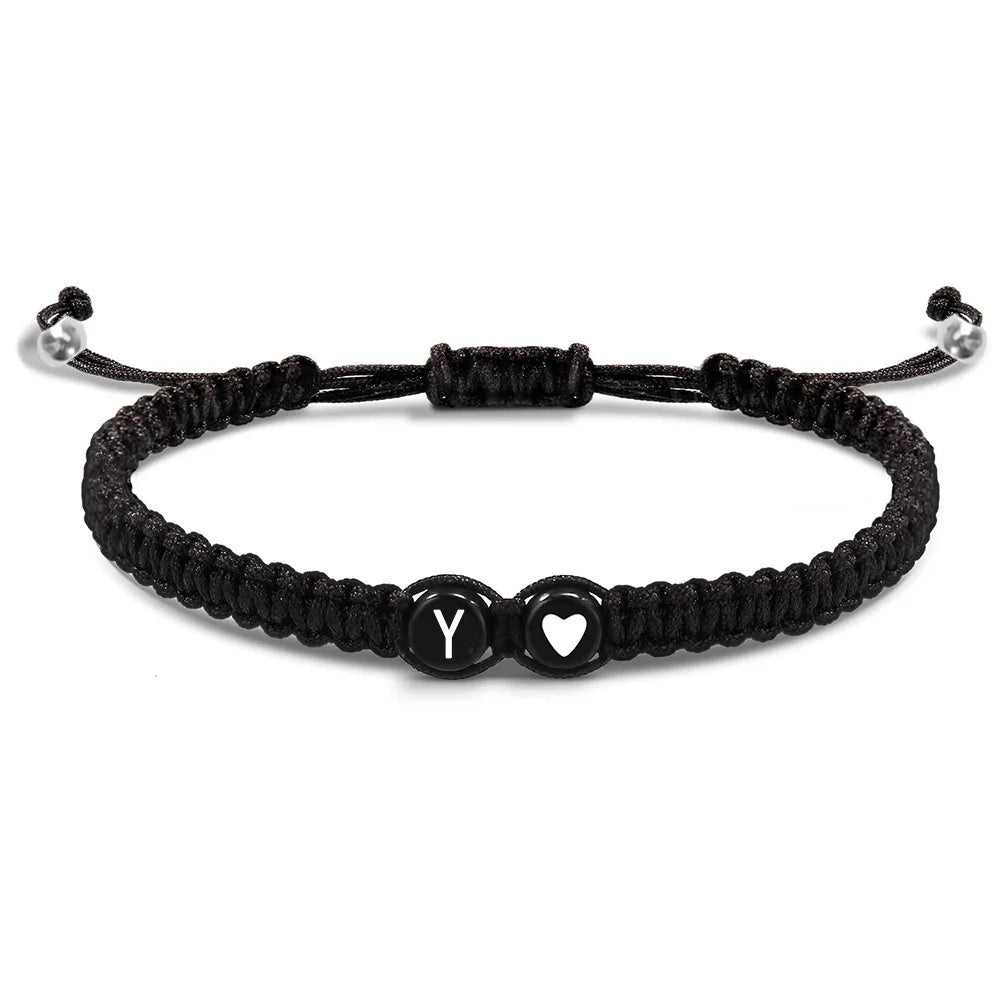Braided initial bracelet y
