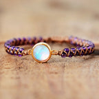 Braided Natural Stone Bracelet for Women Amethyst
