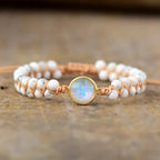 Braided Natural Stone Bracelet for Women Howlite