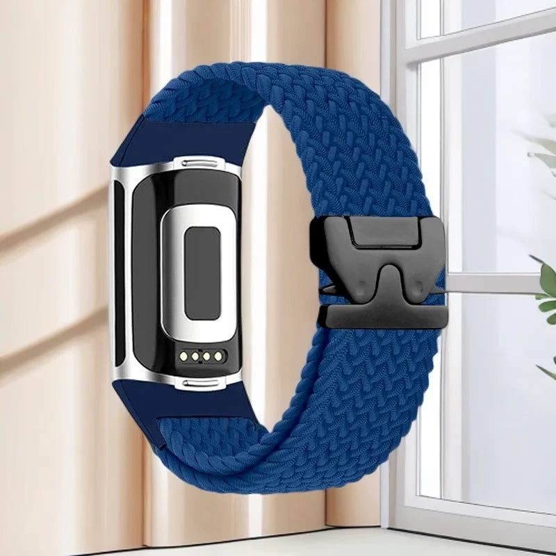 Braided watch band for Fitbit Charge 5, Charge 6 blue