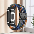 Braided watch band for Fitbit Charge 5, Charge 6 black orange blue