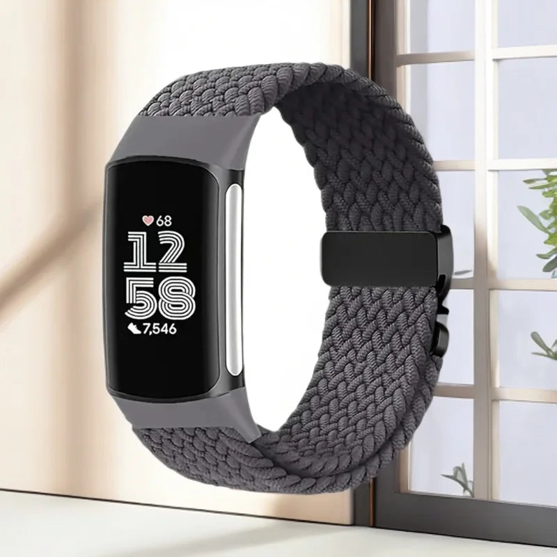 Braided watch band for Fitbit Charge 5, Charge 6 black
