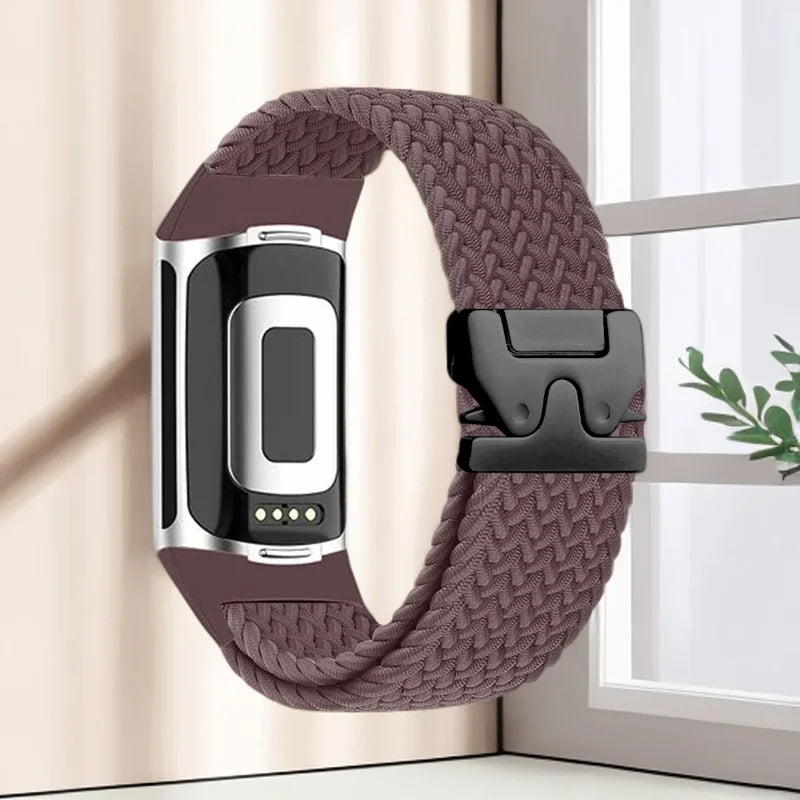 Braided watch band for Fitbit Charge 5, Charge 6 purple