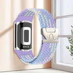 Braided watch band for Fitbit Charge 5, Charge 6 purple and white
