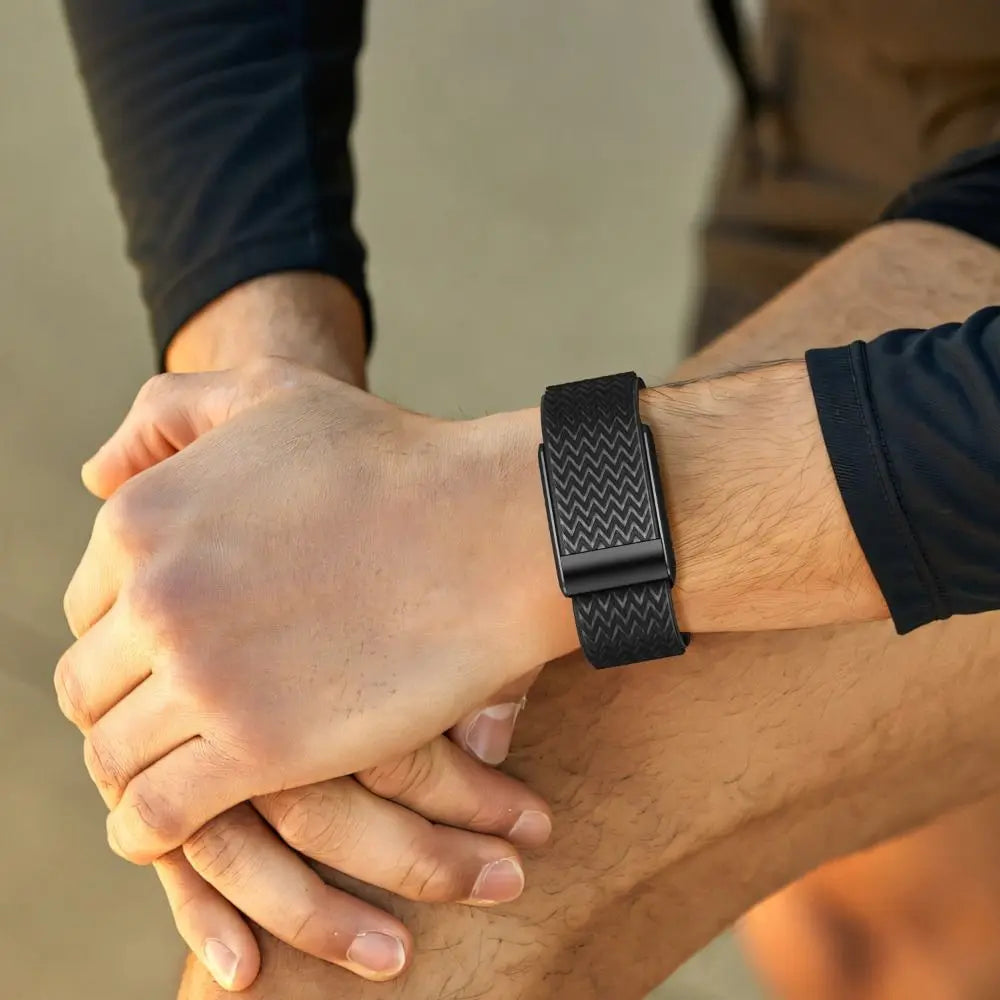 Black nylon watch strap for Google Fitbit Air
