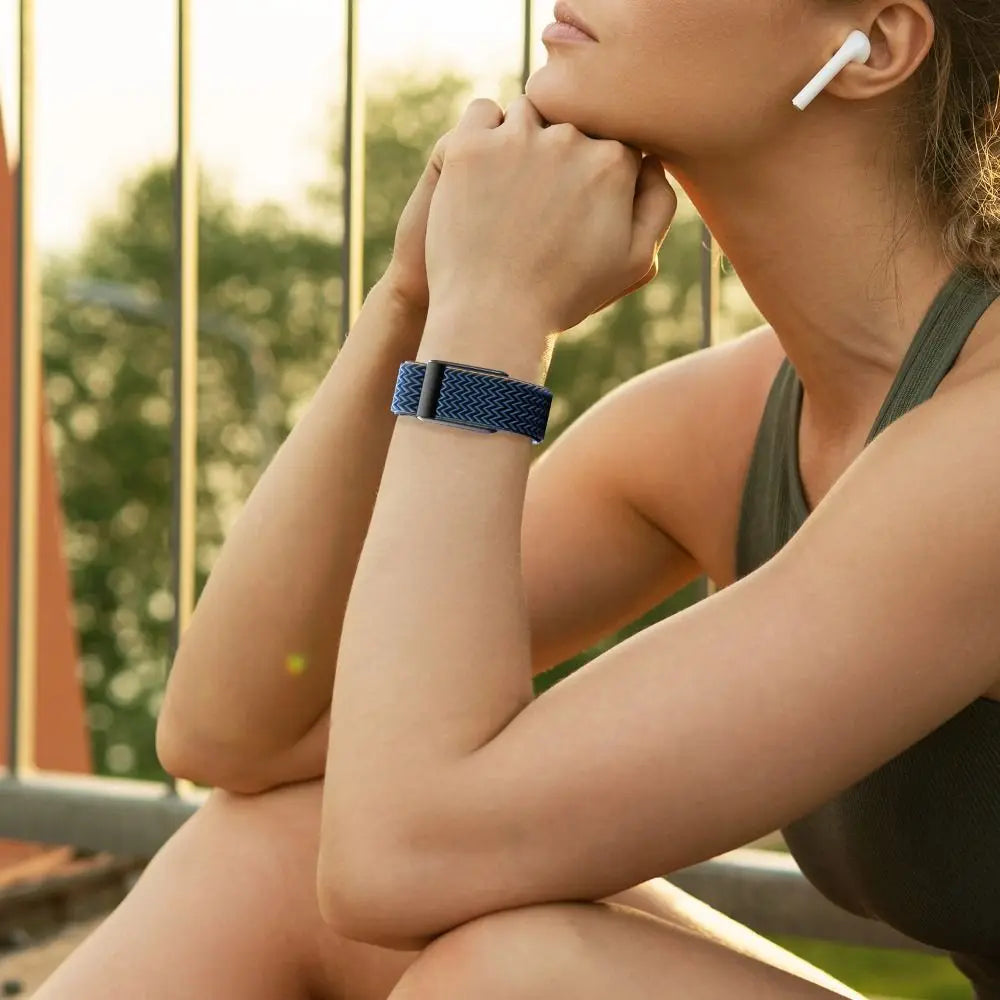 Blue nylon watch strap for Google Fitbit Air