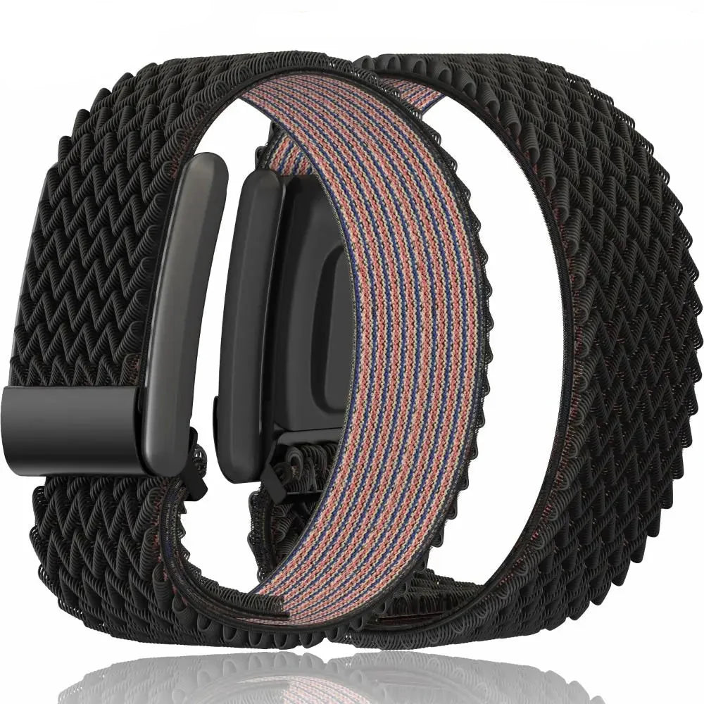 Black nylon watch strap for Google Fitbit Air