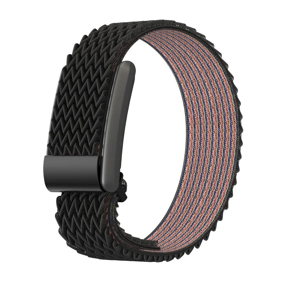 Black nylon watch strap for Google Fitbit Air