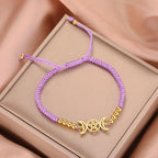 Triple Moon Braided Bracelet Witchcraft Wiccan Chain Lilac