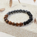 Triple Protection Bracelet Tiger's Eye Tourmaline and Hematite