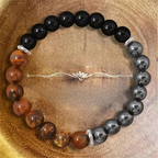 Triple Protection Bracelet Tiger's Eye Tourmaline and Hematite