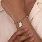 Virgin Mary Christian Silver ID Bracelet