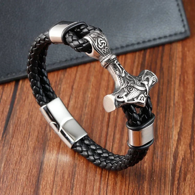 Black twisted anchor bracelet