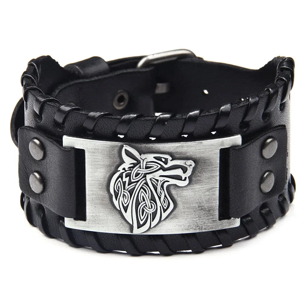 Viking Fenrir Wolf Bracelet silver