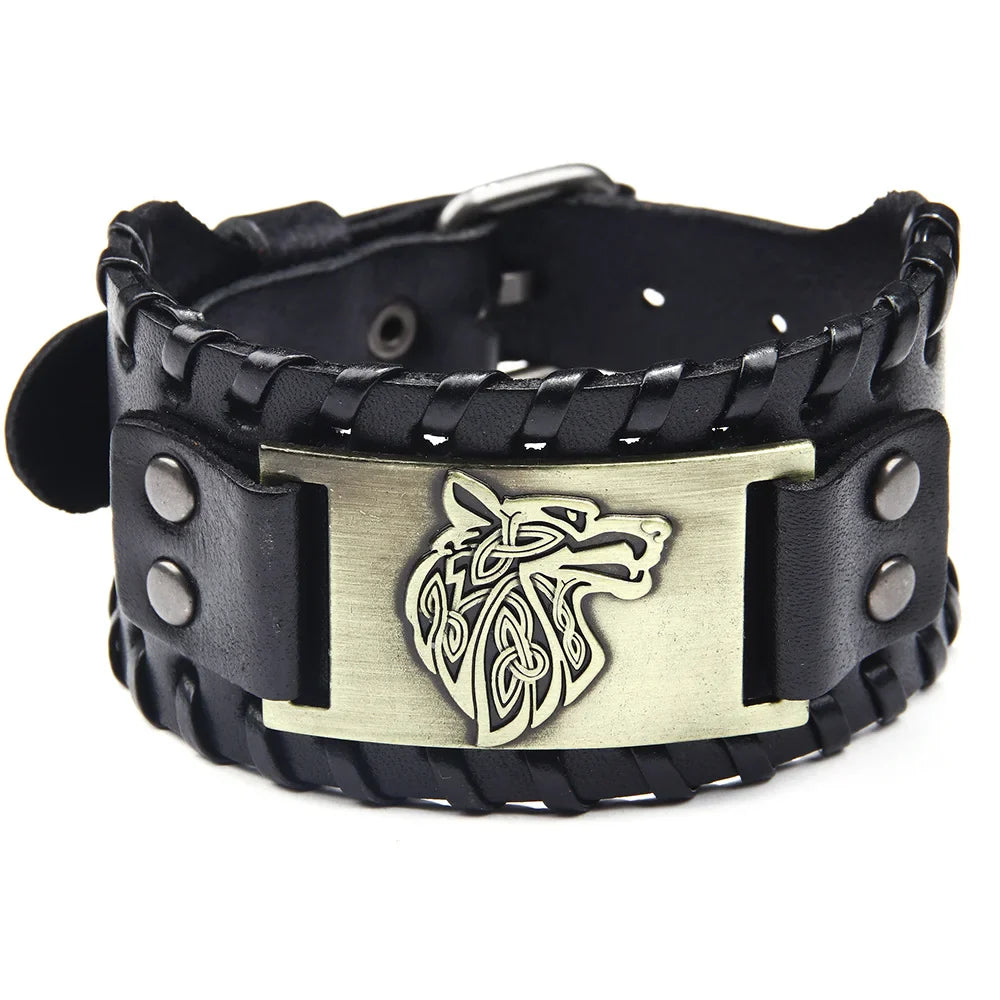 Viking Fenrir Wolf Bracelet gold