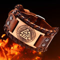 Brown Viking Valknut Bracelet