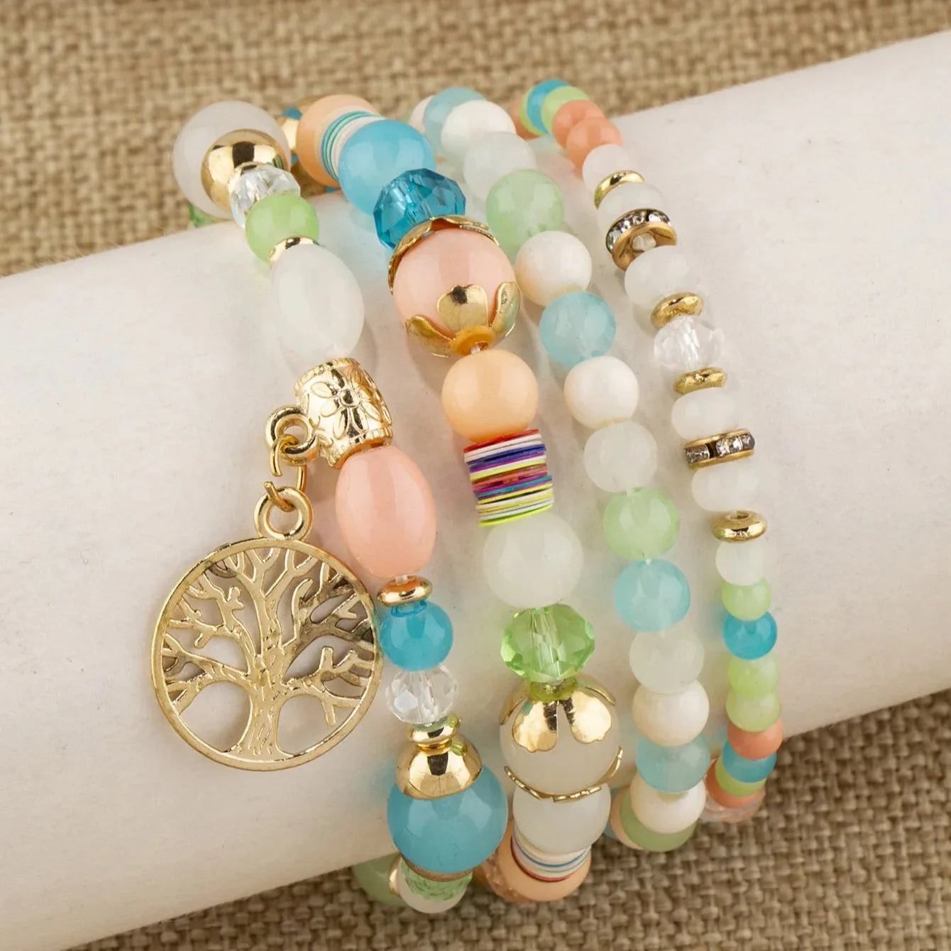 Bracelets with Multicolored Tree of Life