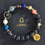 Lava Stone Bracelets 12 Constellations Zodiac Astrological Signs Libra
