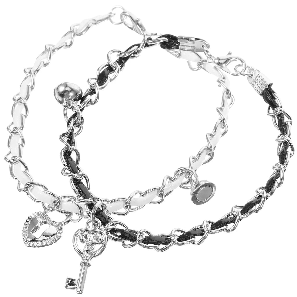 Key and padlock couple bracelets