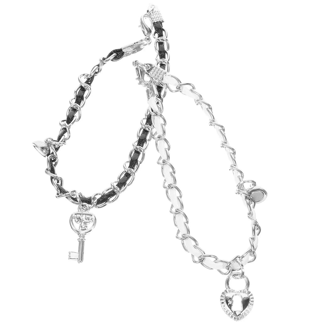 Key and padlock couple bracelets