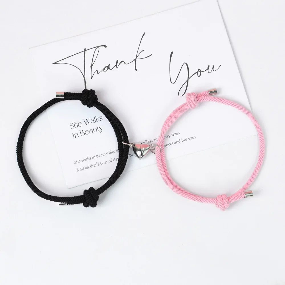 Bracelets for Gourmette Heart Magnetic Friend Couples 2