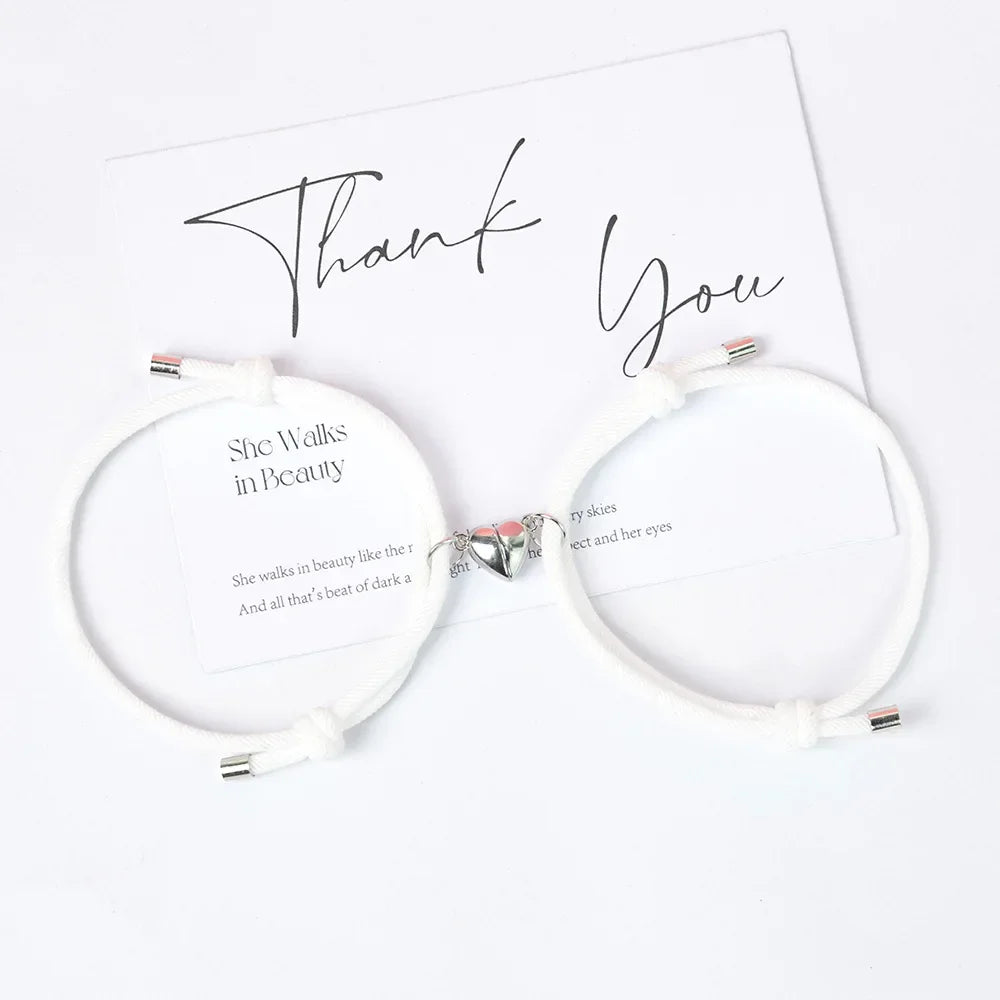 Bracelets for Gourmette Heart Magnetic Friend Couples 3
