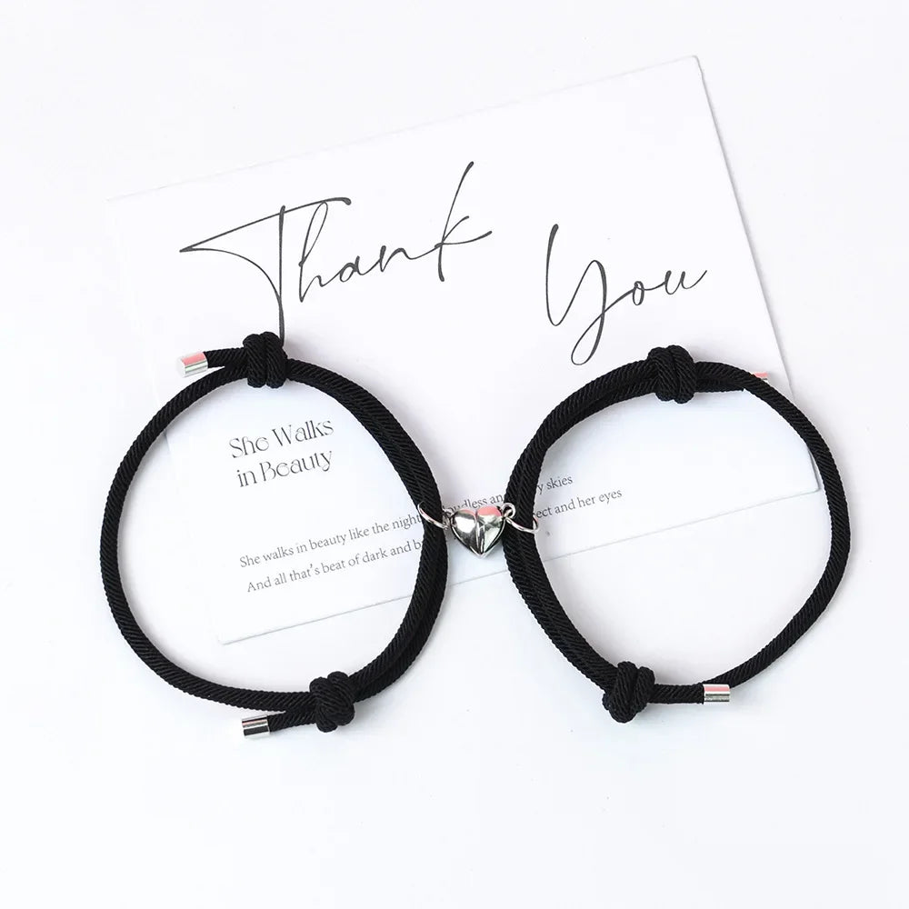 Bracelets for Gourmette Heart Magnetic Friend Couples 5