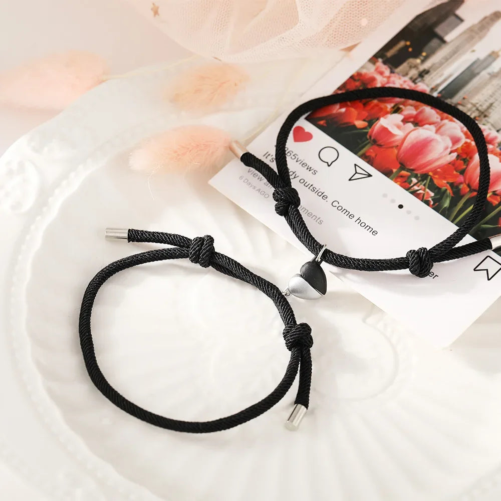 Bracelets for Gourmette Heart Magnetic Friend Couples