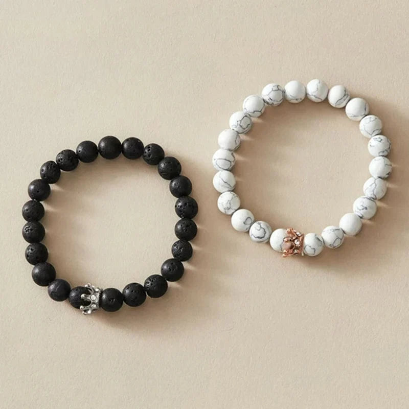 Bracelets for Couples Gourmette King & Queen Crown