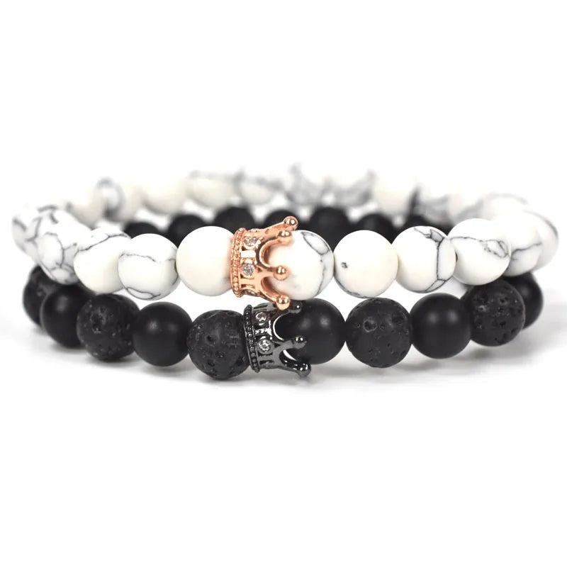 Bracelets for Couples Gourmette King & Queen Crown