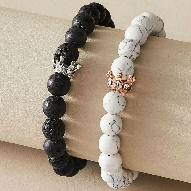 Bracelets for Couples Gourmette King & Queen Crown