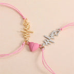 Magnetic Couple Bracelets Heart and Electrocardiogram 3