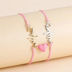 Magnetic Couple Bracelets Heart and Electrocardiogram 3