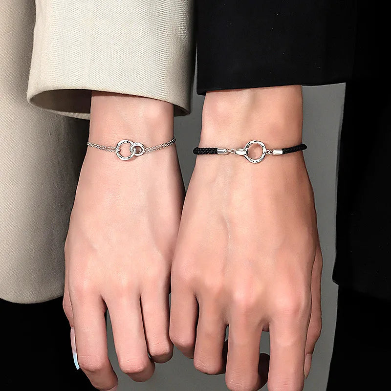 Romantic Couples Bracelets Chain Rings