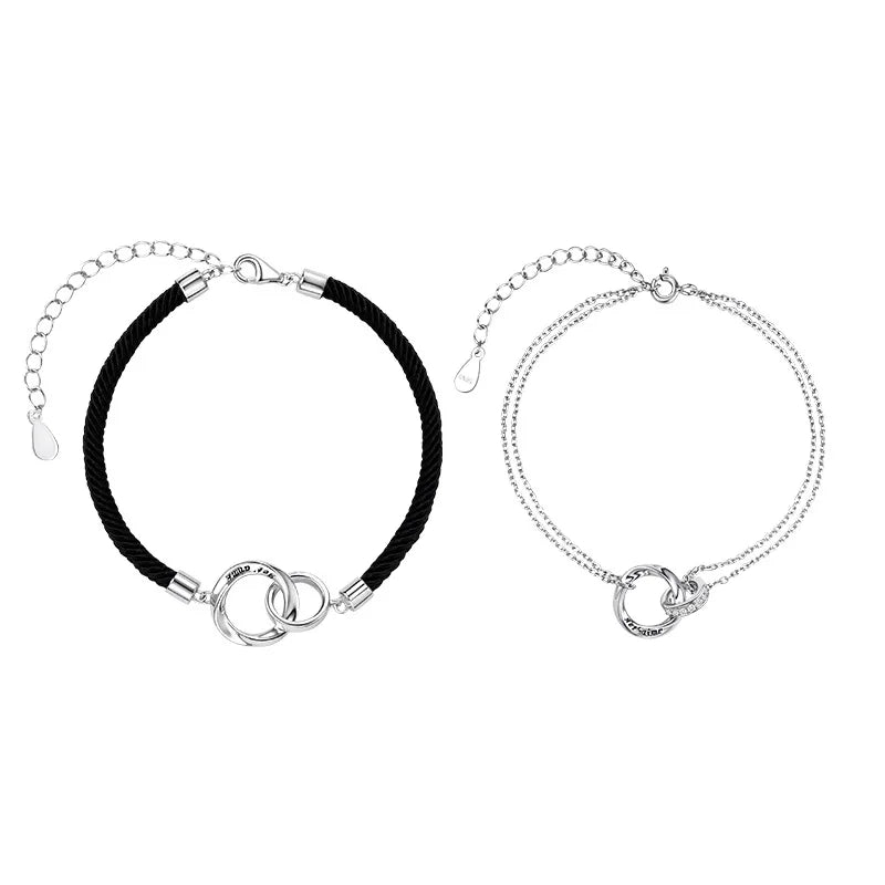 Romantic Couples Bracelets Chain Rings