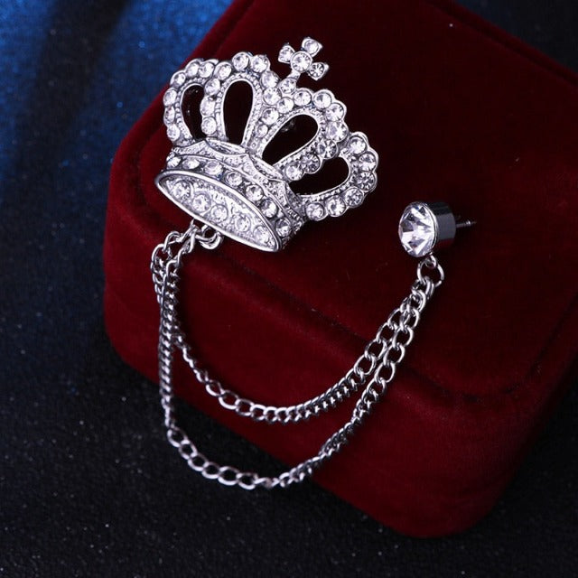 Crown Lapel Pin – Elegant Suit Brooch