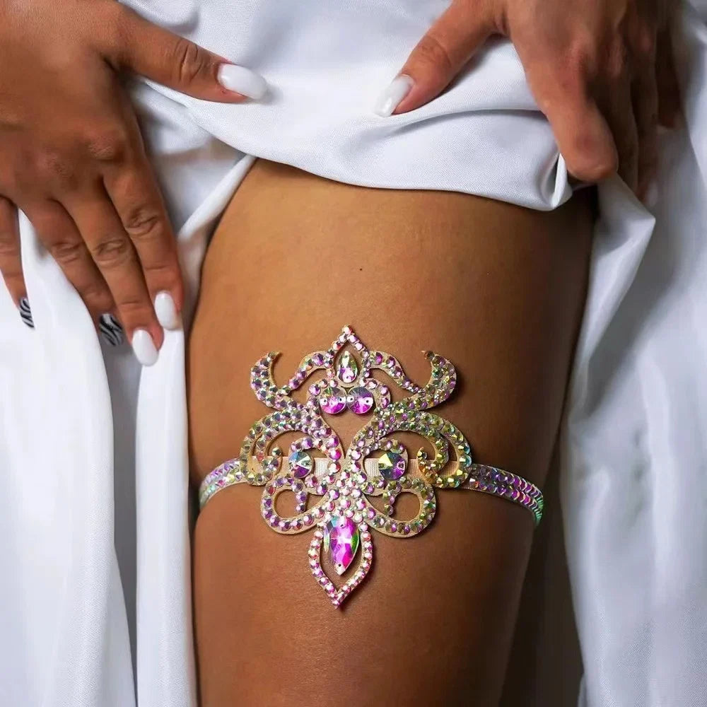 Colorful thigh chain - leg jewelry for women