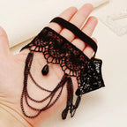 Black lace thigh chain - leg jewelry for women