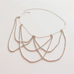 Rhinestone thigh chain - women’s leg jewelry silver